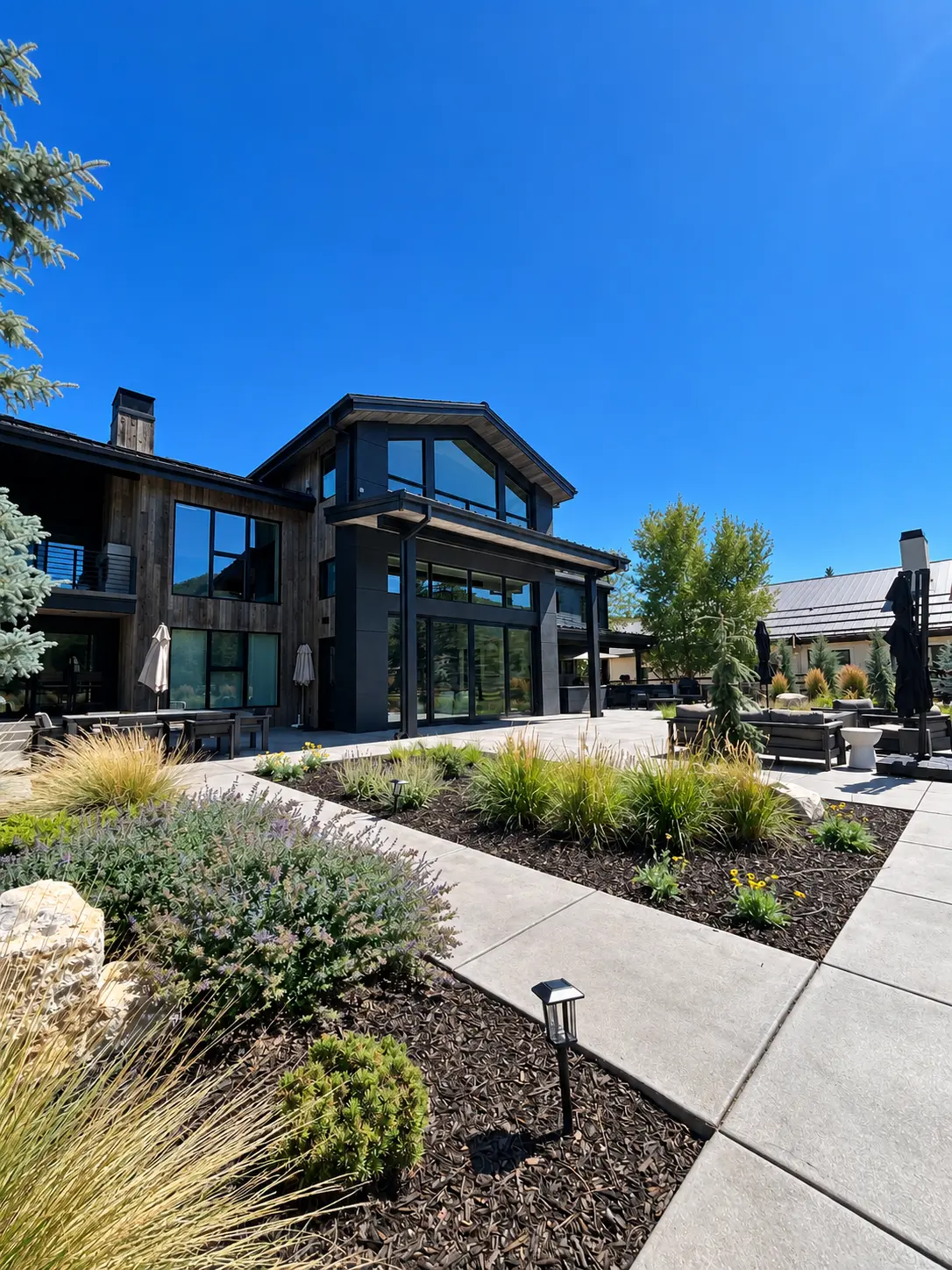 Lucky John Residence garden elevation and outdoor living terrace